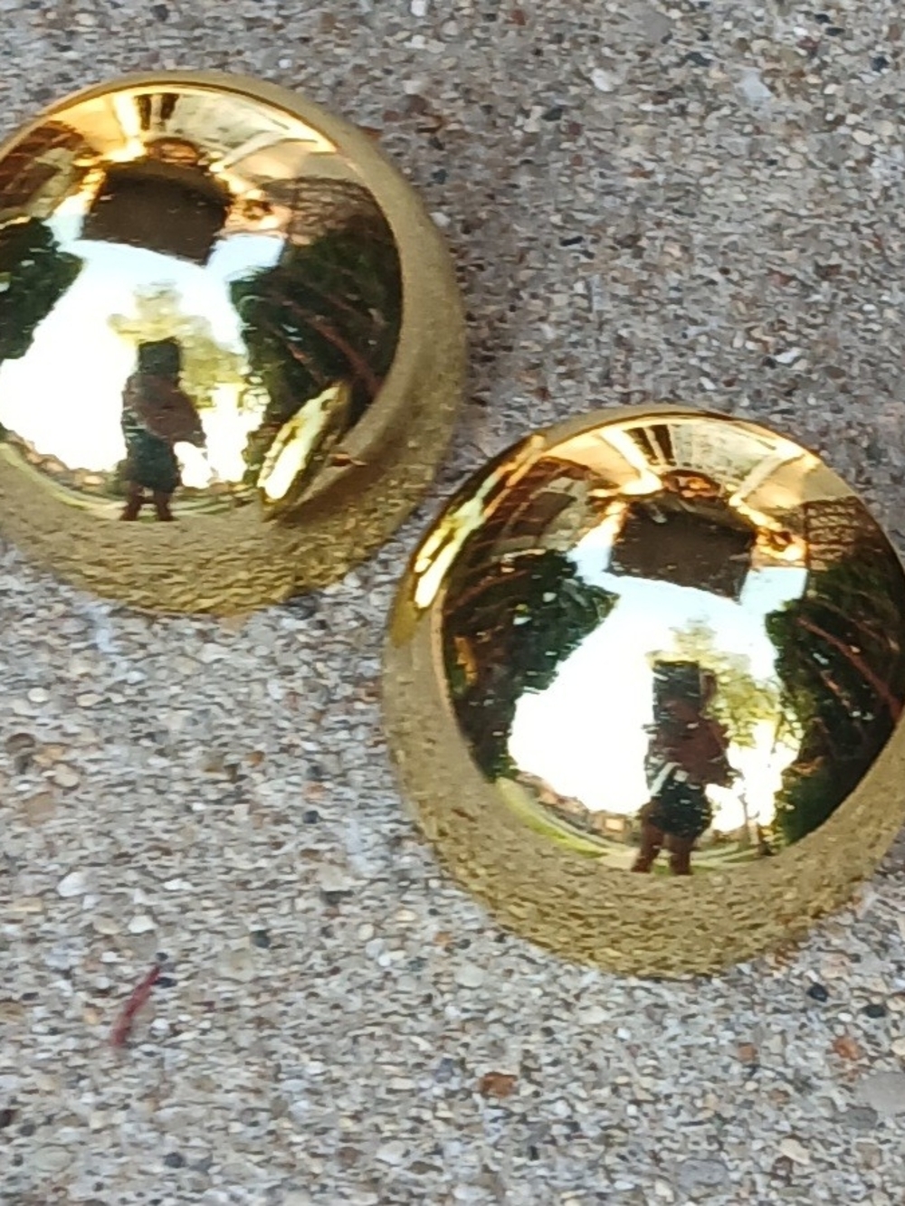 Gold Dome Clip On Earrings - Shiny Metallic Accent